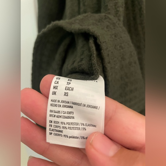 NWT American Eagle Outfitters Forest Green open front cardigan soft & sexy plush - Picture 6 of 7